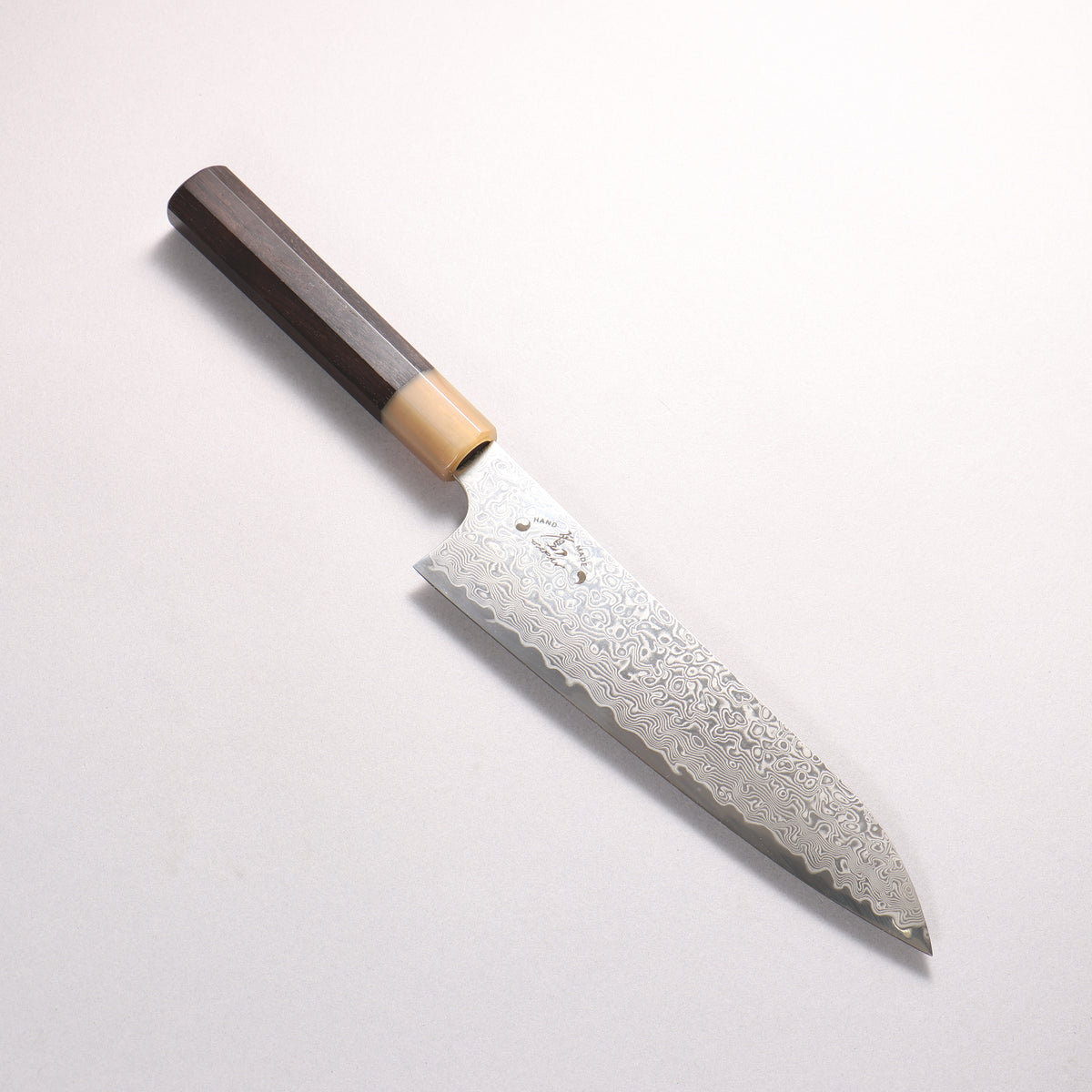Hiroshi Suzuki ZDP189 Mirrored Finish Damascus Sujihiki 195mm Ebony Wood (ferrule: White Water Buffalo Horn) Handle
