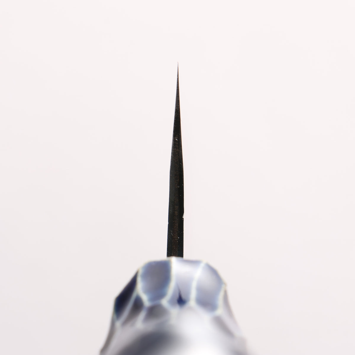 Yuma Oba Blue Steel No.2 Black Finished Santoku 165mm Cat Shaped Ceramic Handle - Japanny - Best Japanese Knife