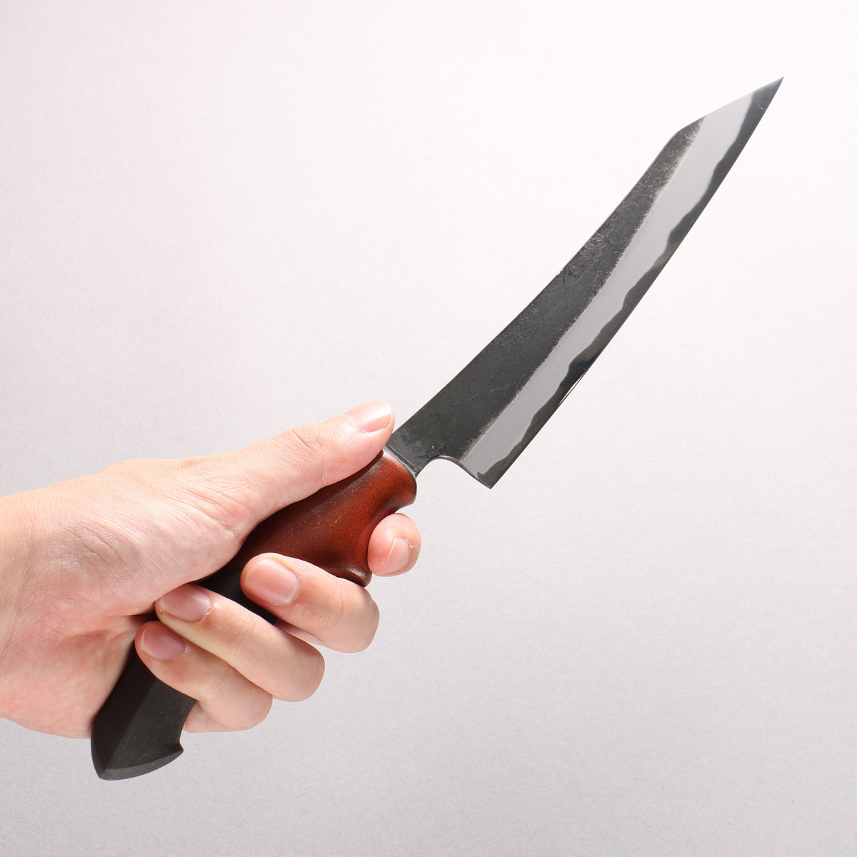 Yuma Oba Blue Steel No.2 Black Finished Kiritsuke Sujihiki 180mm Ceramic Handle - Japanny - Best Japanese Knife