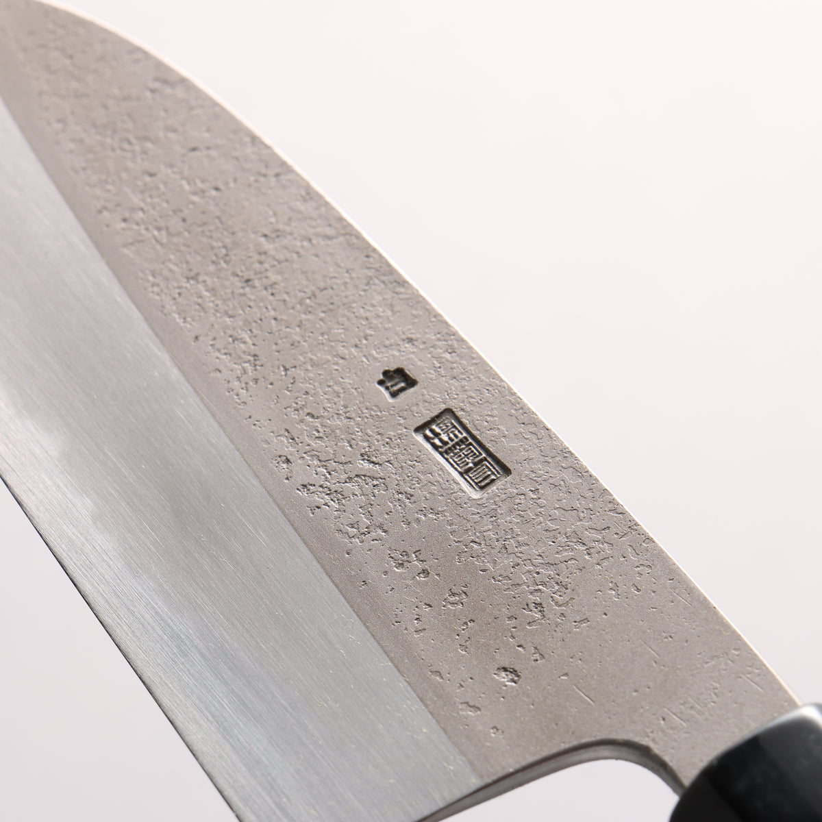 Kikuzuki White Steel No.2 Nashiji Santoku 130mm Magnolia (Ferrule: Water Buffalo Horn) Handle