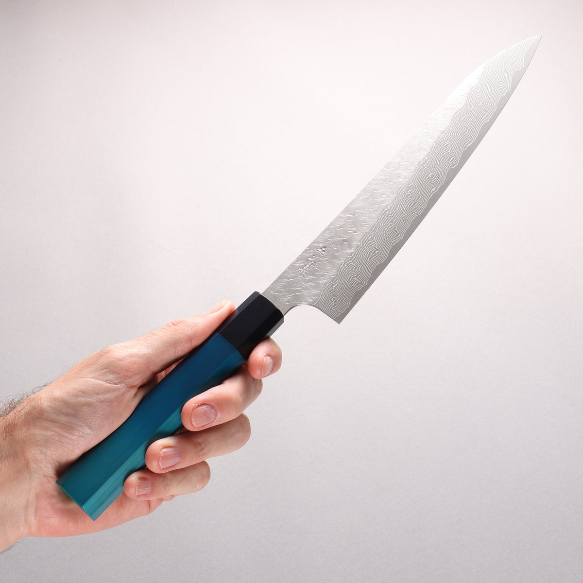 Nigara SPG STRIX Hammered Damascus Sujihiki 240mm Indigo dyed Handle