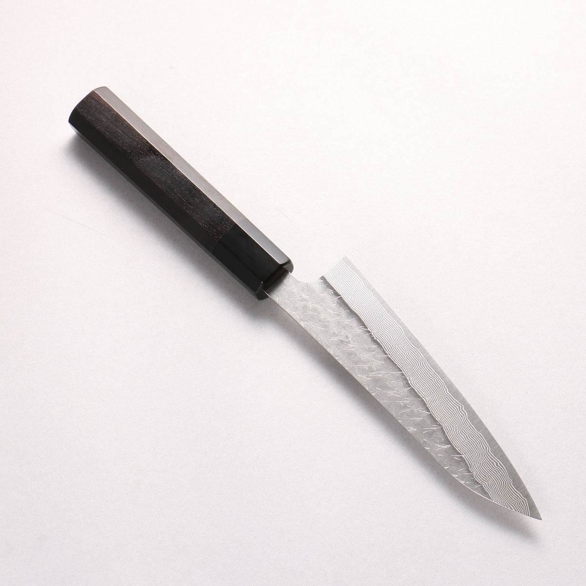 Nigara SPG STRIX Hammered Damascus Petty-Utility 150mm Ebony Wood (ferrule: Black Water Buffalo Horn) Handle