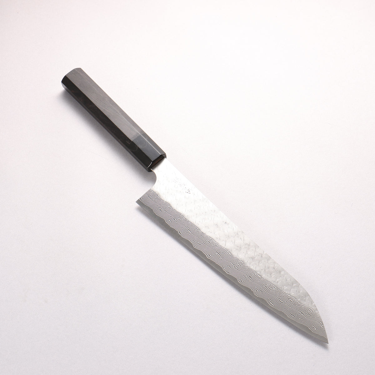 Nigara SPG STRIX Hammered Damascus Gyuto 240mm Ebony Wood (ferrule: Black Water Buffalo Horn) Handle