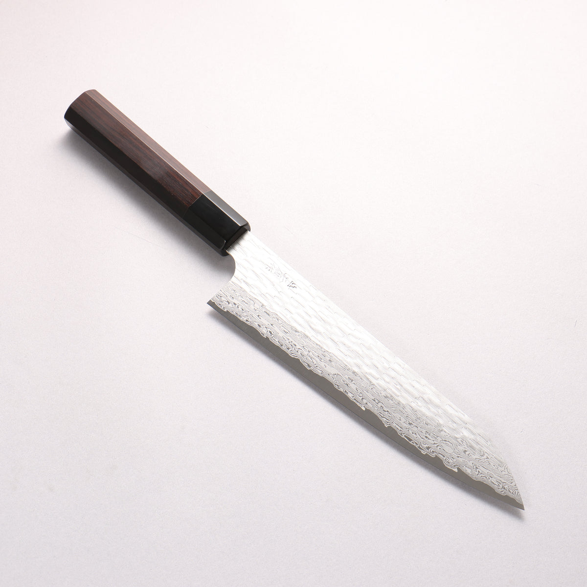 Nigara VG-XEOS Hammered Damascus Gyuto 225mm Ebony Wood (ferrule: Black Water Buffalo Horn) Handle