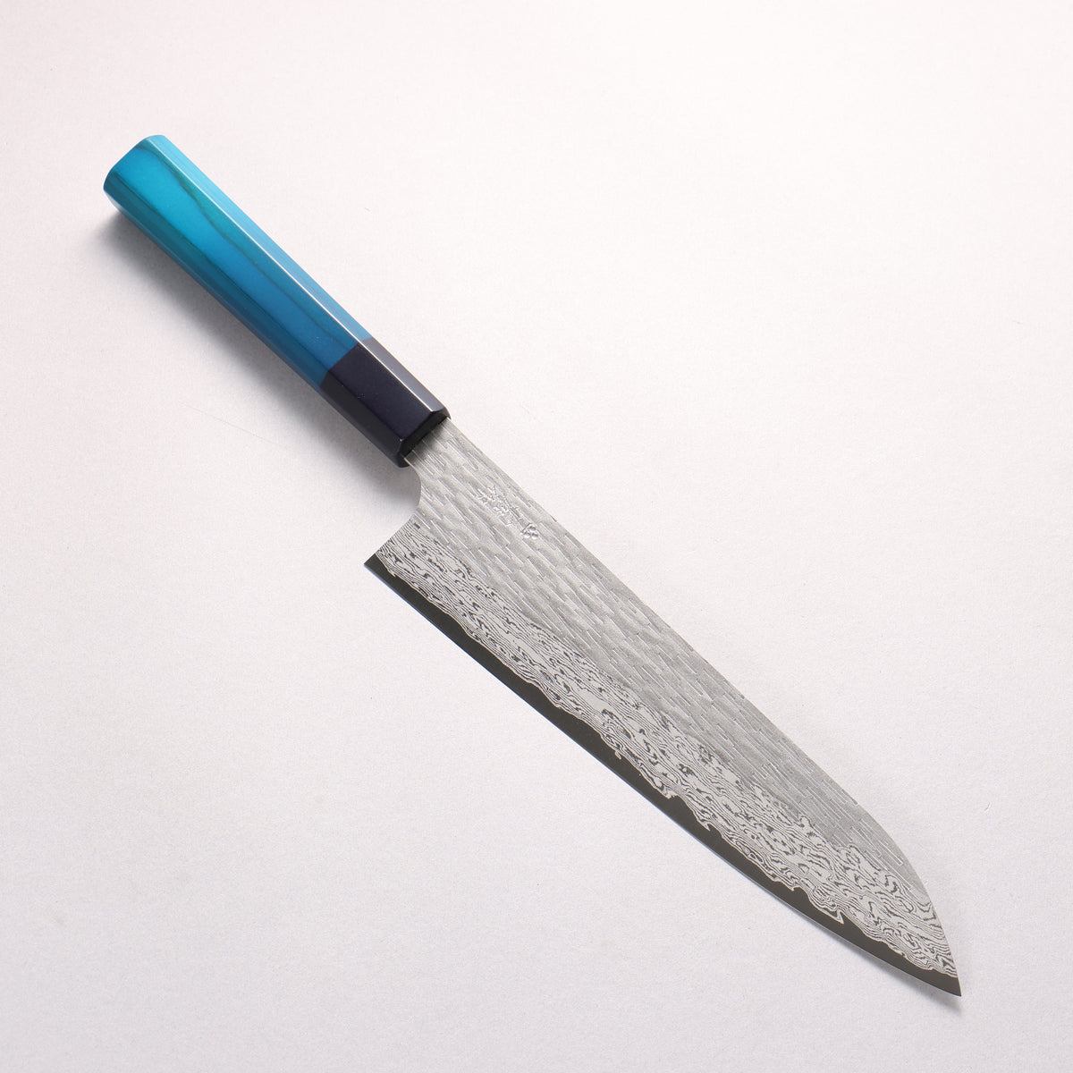 Nigara VG-XEOS Hammered Damascus Gyuto 225mm Indigo dyed Handle