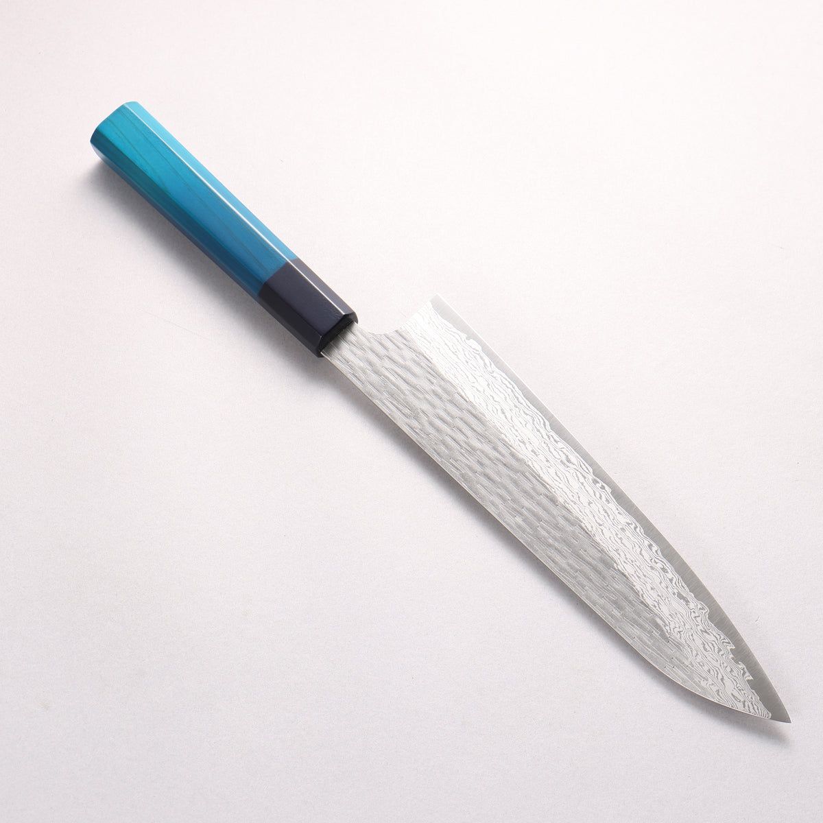 Nigara VG-XEOS Hammered Damascus Gyuto 225mm Indigo dyed Handle