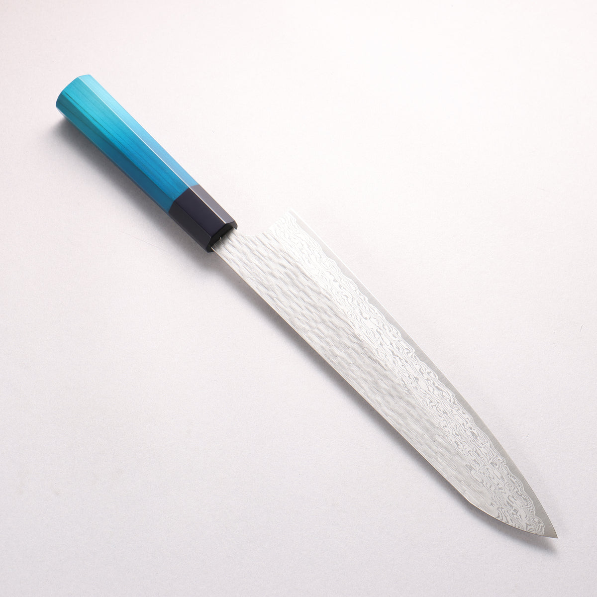 Nigara VG-XEOS Hammered Damascus Gyuto 255mm Indigo dyed Handle