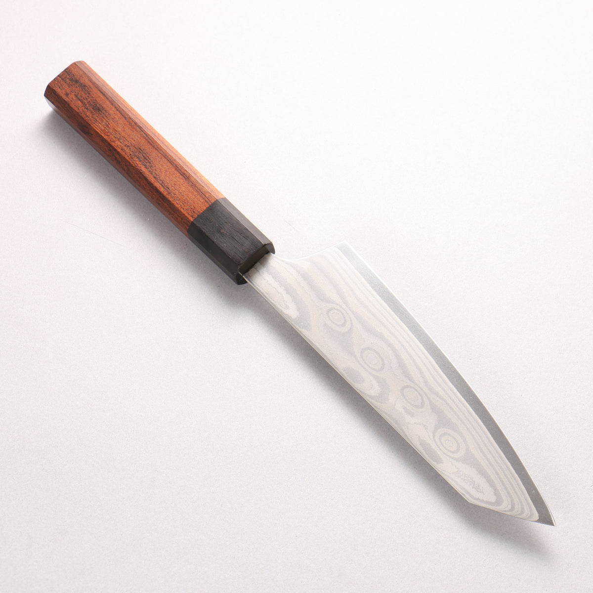 Sakai Takayuki Grand Chef Hamon Böhler SP Steel 45 Layer Damascus Kengata Santoku 160mm Rosewood (Ferrule: Black Pakka Wood) Handle - Japanny - Best Japanese Knife