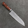 Seisuke VG10 Hammered Ribbed Santoku  180mm Mahogany Handle - Japanny - Best Japanese Knife