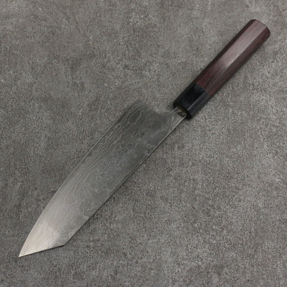 Nao Yamamoto SG2 Damascus Migaki Finished Bunka  180mm Rosewood (Ferrule: Black Pakka Wood) Handle - Japanny - Best Japanese Knife