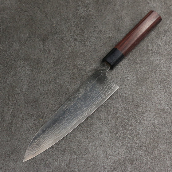 Nao Yamamoto SG2 Damascus Migaki Finished Gyuto  180mm Rosewood (Ferrule: Black Pakka Wood) Handle - Japanny - Best Japanese Knife