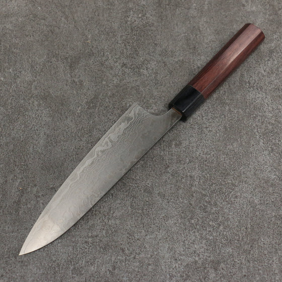 Nao Yamamoto SG2 Damascus Migaki Finished Gyuto  180mm Rosewood (Ferrule: Black Pakka Wood) Handle - Japanny - Best Japanese Knife