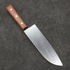 Sakai Ichiji 808 steel Clamshell Shaped Profile Santoku  180mm Light Brown Pakka wood Handle - Japanny - Best Japanese Knife