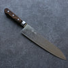 Seisuke Nami AUS10 Mirrored Finish Damascus Gyuto 210mm Brown Pakka wood Handle - Japanny - Best Japanese Knife