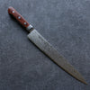 Seisuke Mokusei ZA-18 Mirrored Finish Damascus Sujihiki 240mm Brown Pakka wood Handle - Japanny - Best Japanese Knife