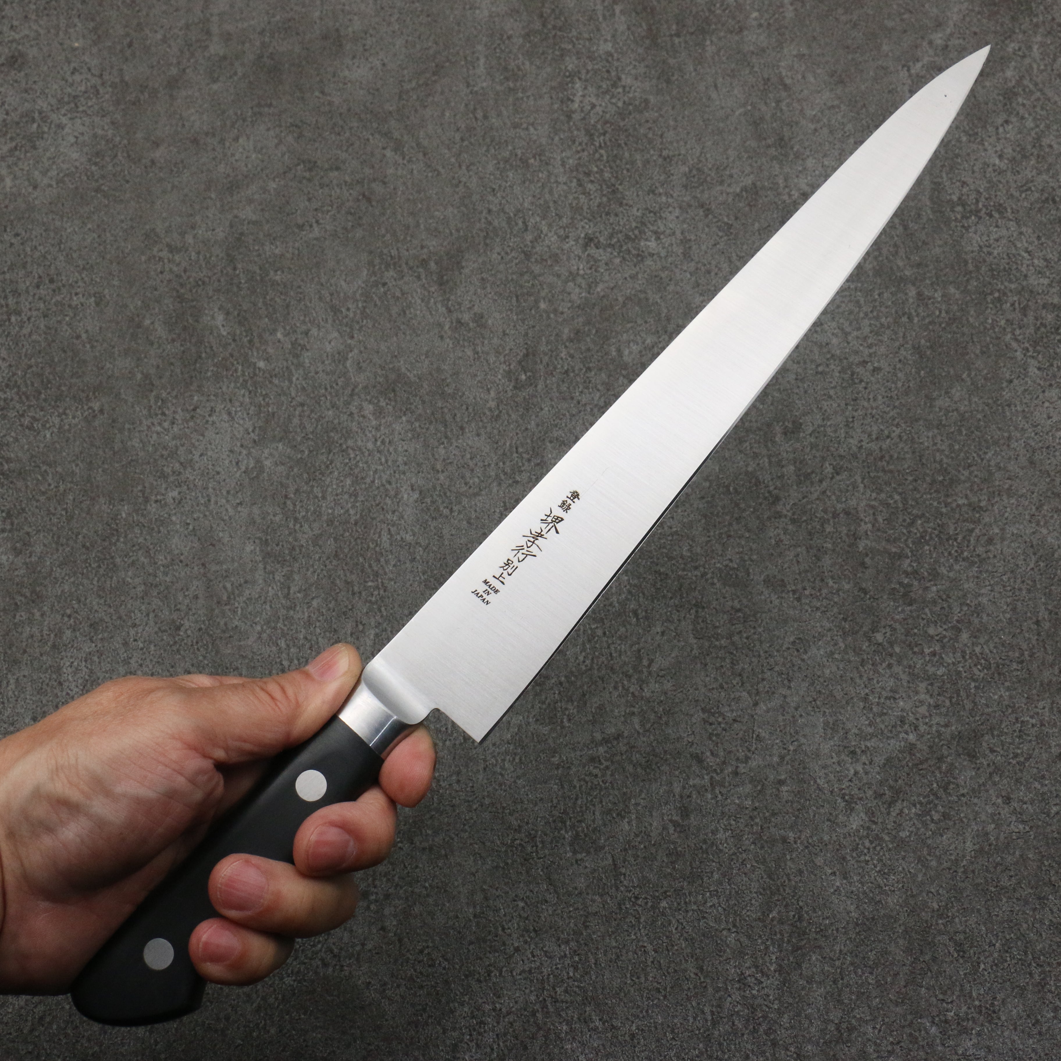 Sakai Takayuki [Left Handed] Japanese Steel Sujihiki  240mm Black Pakka wood Handle - Japanny - Best Japanese Knife