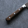 Seisuke Nami AUS10 Mirrored Finish Damascus Petty-Utility 135mm Brown Pakka wood Handle - Japanny - Best Japanese Knife