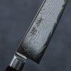 Seisuke Nami AUS10 Mirrored Finish Damascus Petty-Utility 135mm Brown Pakka wood Handle - Japanny - Best Japanese Knife