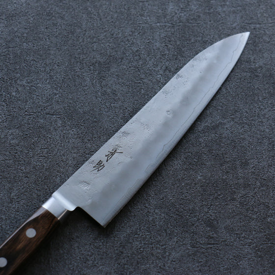 Seisuke Silver Steel No.3 Nashiji Gyuto 210mm Brown Pakka wood Handle - Japanny - Best Japanese Knife