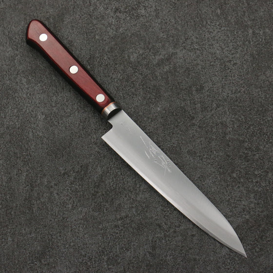 Seisuke Blue Super Petty-Utility  145mm Red Pakka wood Handle - Japanny - Best Japanese Knife