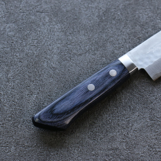 Kunihira Kokuryu VG10 Hammered Small Santoku 130mm Blue Pakka wood Handle - Japanny - Best Japanese Knife