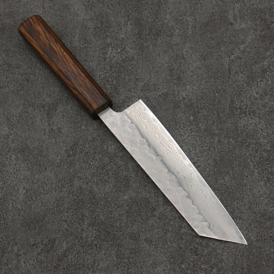 Seisuke Stainless Steel 440C Hammered Damascus Bunka  170mm Oak Handle - Japanny - Best Japanese Knife