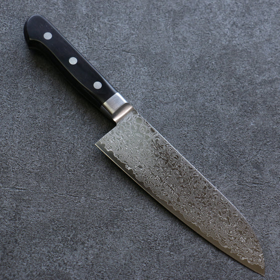 Seisuke ZA-18 Damascus Santoku 165mm Black Pakka wood Handle - Japanny - Best Japanese Knife