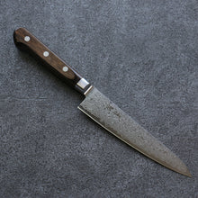  Seisuke VG10 33 Layer Damascus Petty-Utility 135mm Brown Pakka wood Handle - Japanny - Best Japanese Knife