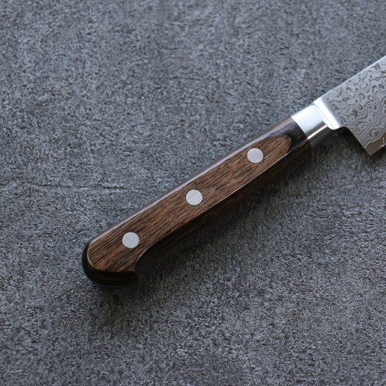 Seisuke VG10 33 Layer Damascus Petty-Utility 135mm Brown Pakka wood Handle - Japanny - Best Japanese Knife