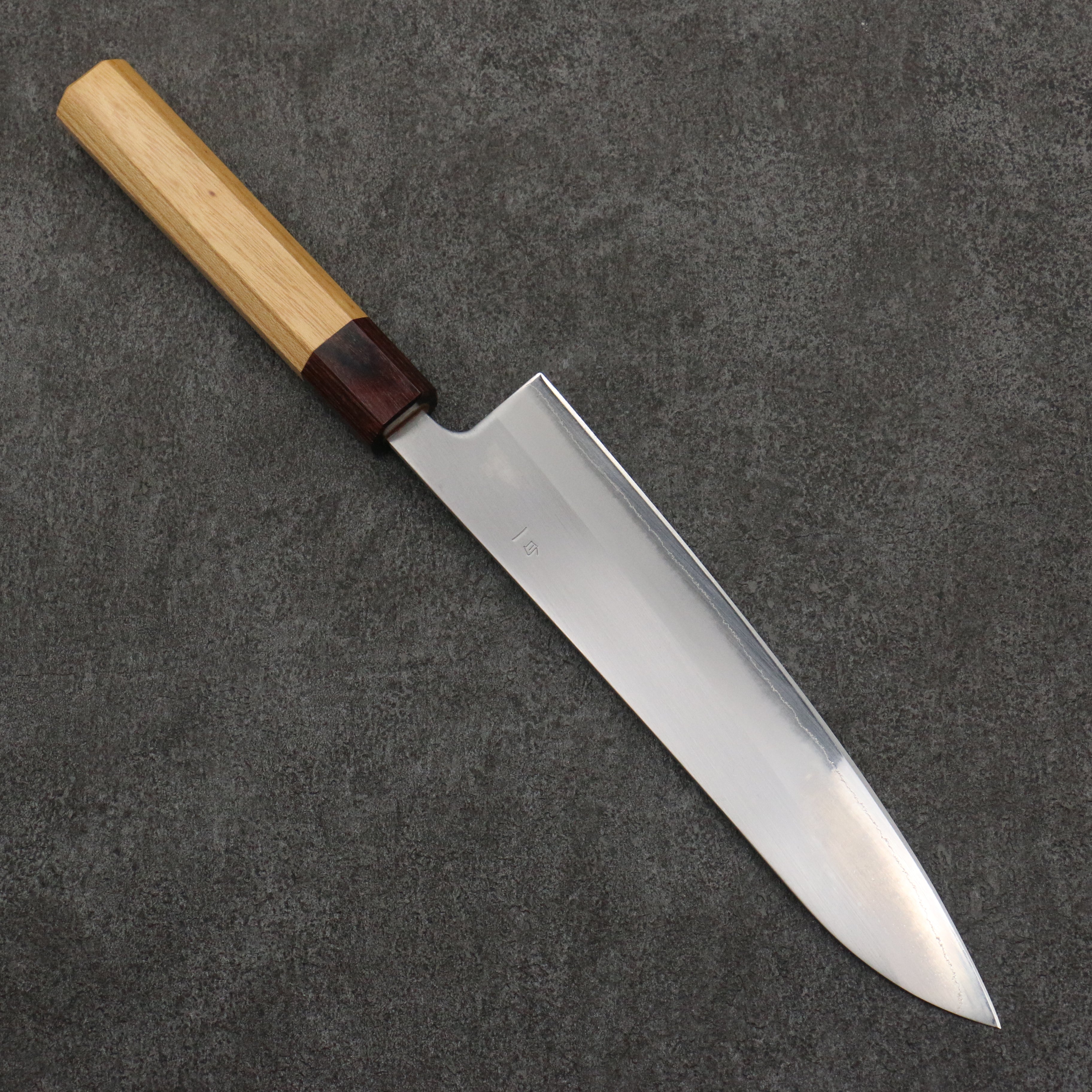 Oul White Steel No.1 Gyuto  210mm Keyaki (Japanese Elm) Handle - Japanny - Best Japanese Knife