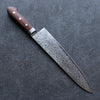 Seisuke Mokusei ZA-18 Mirrored Finish Damascus Gyuto 240mm Brown Pakka wood Handle - Japanny - Best Japanese Knife