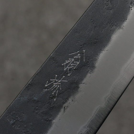 Oul Blue Super Black Nashiji Bunka  170mm Oak Handle - Japanny - Best Japanese Knife