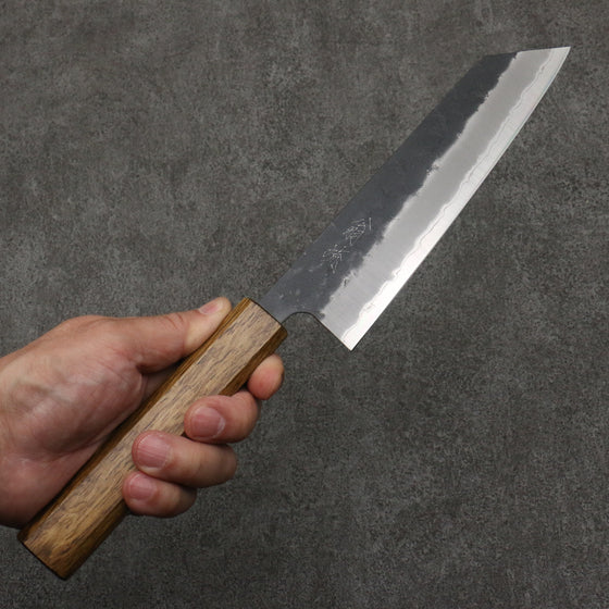 Oul Blue Super Black Nashiji Bunka  170mm Oak Handle - Japanny - Best Japanese Knife