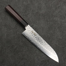  Oul VG10 Hammered Damascus Santoku  180mm Rosewood Handle - Japanny - Best Japanese Knife