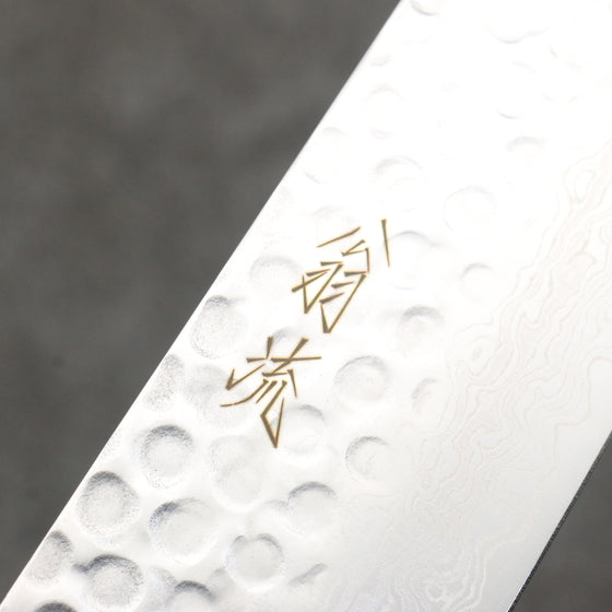 Oul VG10 Hammered Damascus Santoku  180mm Rosewood Handle - Japanny - Best Japanese Knife