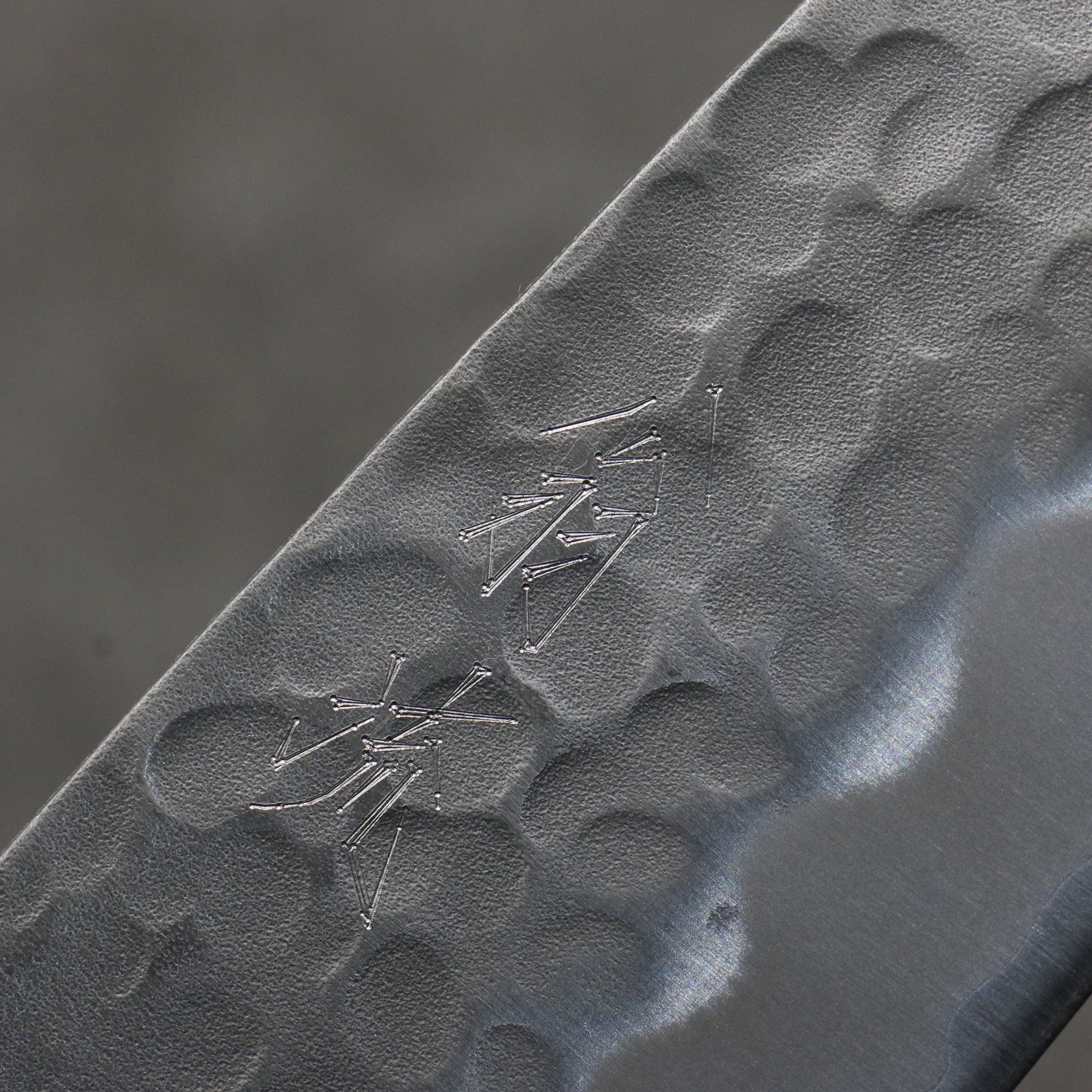 Oul White Steel No.2 Hammered Santoku  165mm Magnolia Handle - Japanny - Best Japanese Knife