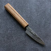 Seisuke Tsukikage AUS10 Migaki Finished Hammered Damascus Petty-Utility 80mm Oak Handle - Japanny - Best Japanese Knife