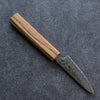 Seisuke Tsukikage AUS10 Migaki Finished Hammered Damascus Petty-Utility 80mm Oak Handle - Japanny - Best Japanese Knife