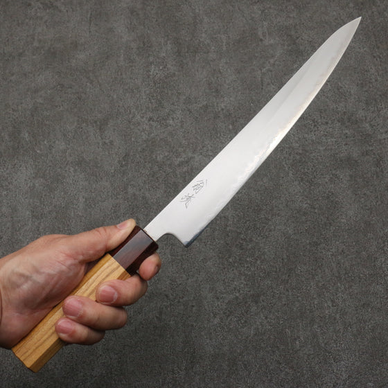 Oul White Steel No.1 Sujihiki  240mm Keyaki (Japanese Elm) Handle - Japanny - Best Japanese Knife