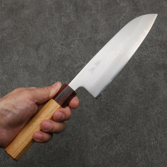 Oul White Steel No.1 Santoku  165mm Keyaki (Japanese Elm) Handle - Japanny - Best Japanese Knife