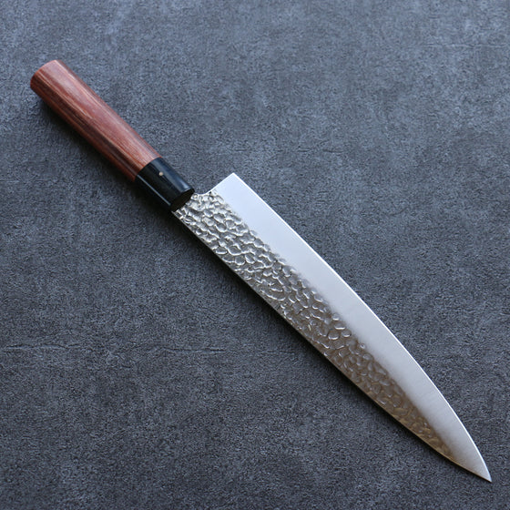 Kanetsune DSR-1K6 Hammered Gyuto 240mm Red Pakka wood Handle - Japanny - Best Japanese Knife