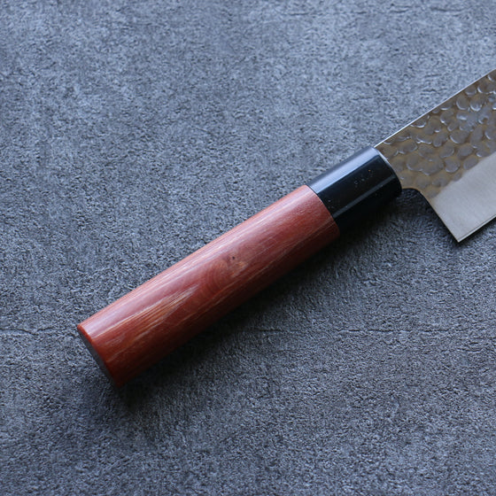 Kanetsune DSR-1K6 Hammered Gyuto 240mm Red Pakka wood Handle - Japanny - Best Japanese Knife