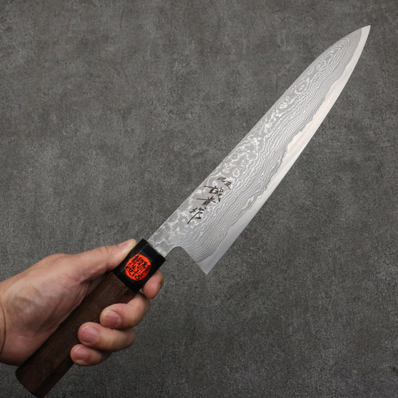 Shigeki Tanaka Harukaze SG2 Damascus Gyuto  240mm Walnut Handle - Japanny - Best Japanese Knife