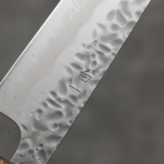 Oul White Steel No.1 Hammered Petty-Utility  135mm Oak Handle - Japanny - Best Japanese Knife