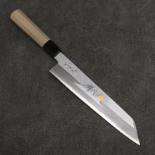  Sakai Takayuki Gold Filled Engraving by Kubota Fuji and Sunset Blue Steel No.2 Kiritsuke Gyuto  240mm Magnolia  (Ferrule: Water Buffalo Horn) Handle - Japanny - Best Japanese Knife