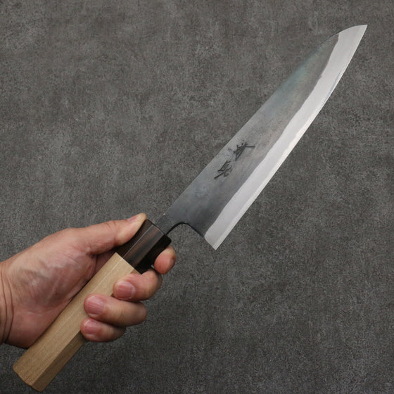 Seisuke Blue Steel No.1 Black Finished Gyuto  210mm Magnolia (Ferrule: Ebony) Handle - Japanny - Best Japanese Knife