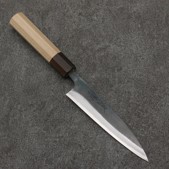 Seisuke Blue Steel No.1 Black Finished Petty-Utility  135mm Magnolia (Ferrule: Ebony) Handle - Japanny - Best Japanese Knife