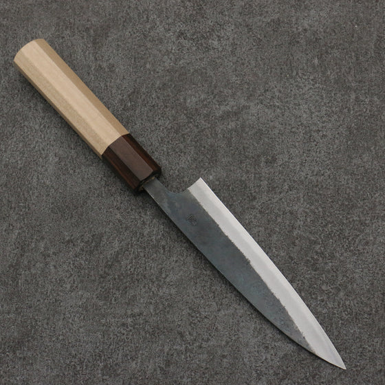 Seisuke Blue Steel No.1 Black Finished Petty-Utility  135mm Magnolia (Ferrule: Ebony) Handle - Japanny - Best Japanese Knife