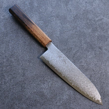  Seisuke VG10 Damascus Santoku 180mm Burnt Oak Handle - Japanny - Best Japanese Knife