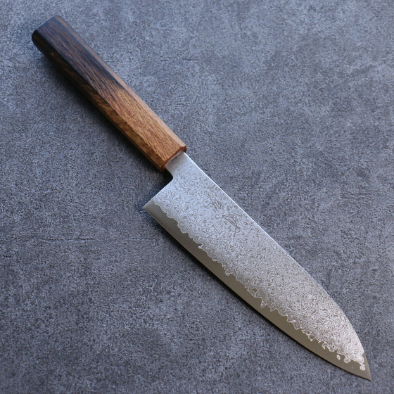 Seisuke VG10 Damascus Santoku 180mm Burnt Oak Handle - Japanny - Best Japanese Knife